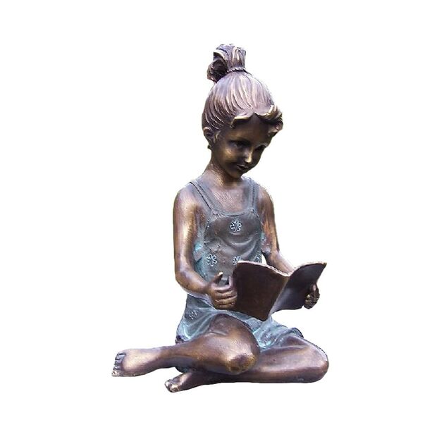 Mädchen Dekofigur aus Bronze mit Trägerkleid - Margarete klein