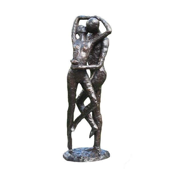 Stilistische Paar Bronzeskulptur - Kuss - Verliebt