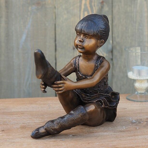 Kleine Outdoor Deko Figur - Tnzerin aus Bronze - Ballettmdchen Mia