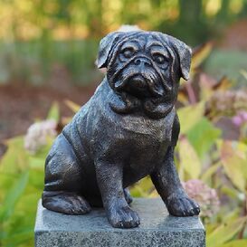 Hund Deko aus Stein massiv 16x12cm