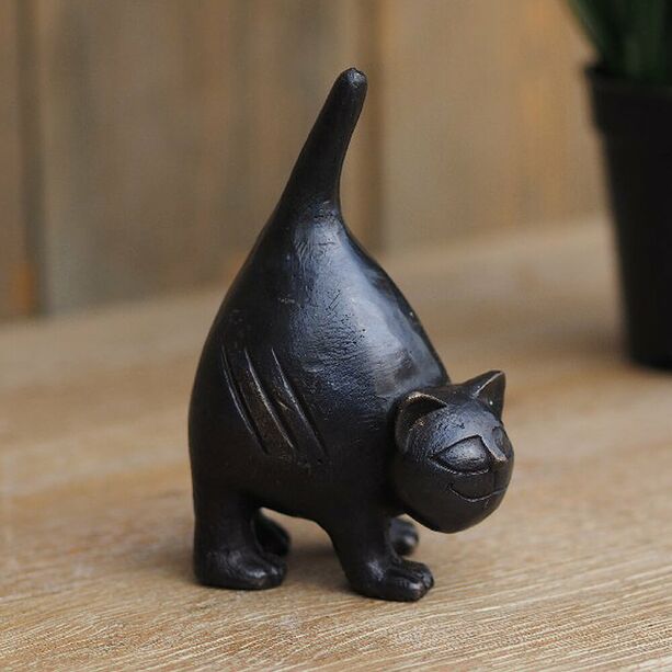 Stilistische Katzen Dekofigur aus Bronze - Fridolin