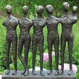 Abstrakte Bronzefigur Menschenmenge - Gruppe