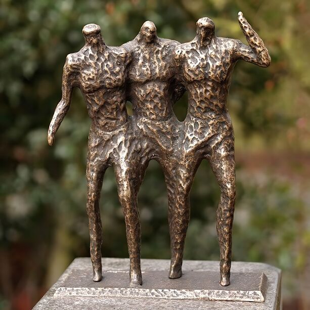 Garten Bronzeplastik 3 Männer im abstrakten Stil - Grumono