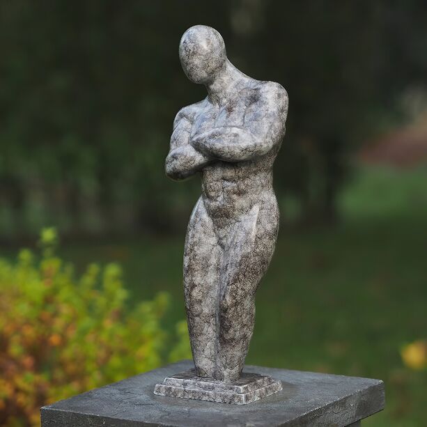 Bronze Mann Figur grau als Torso - Herkarus