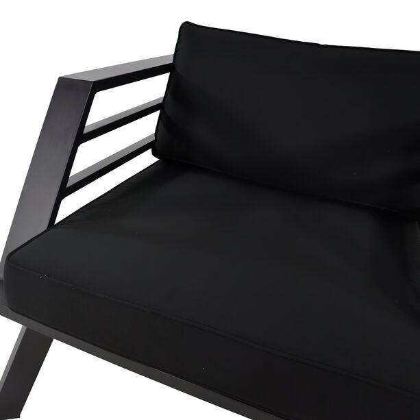 Loungesessel aus Aluminium mit schwarzem Polster - Loungestuhl Porin