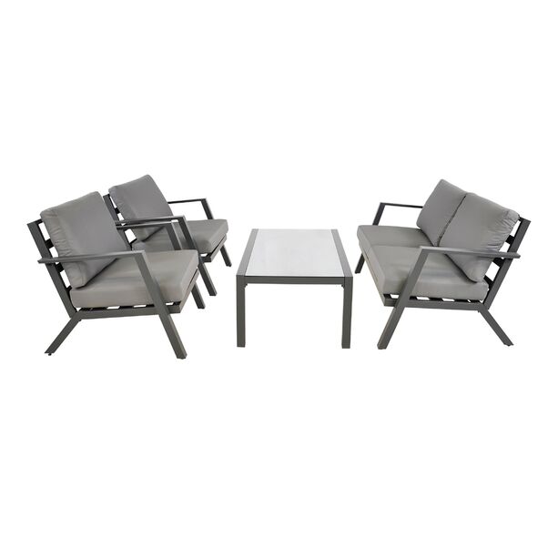 Graue Alu Loungeecke fr 4 Personen - modern - Loungembel Elto