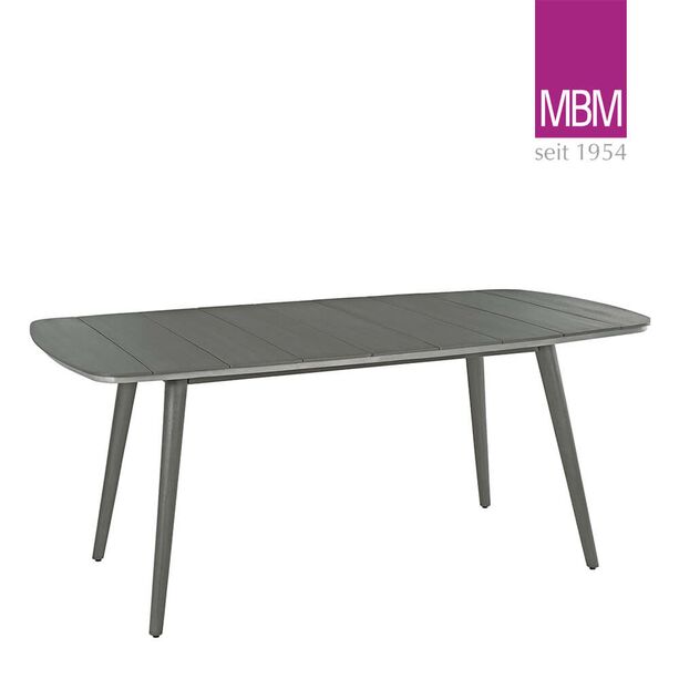 Eleganter quadratischer Gartentisch aus Resysta von MBM - Tisch Iconic / 77x180x100 (HxBxT)