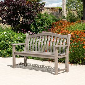 Graue Sitzbank für den Garten aus Akazienholz -...
