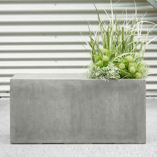 Sitzbank mit Pflanzeinsatz - Polystone grau - Framura