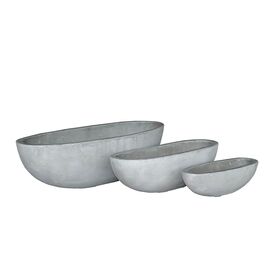 Ovale Pflanzschale fr drauen - Beton Optik - 3er Set -...