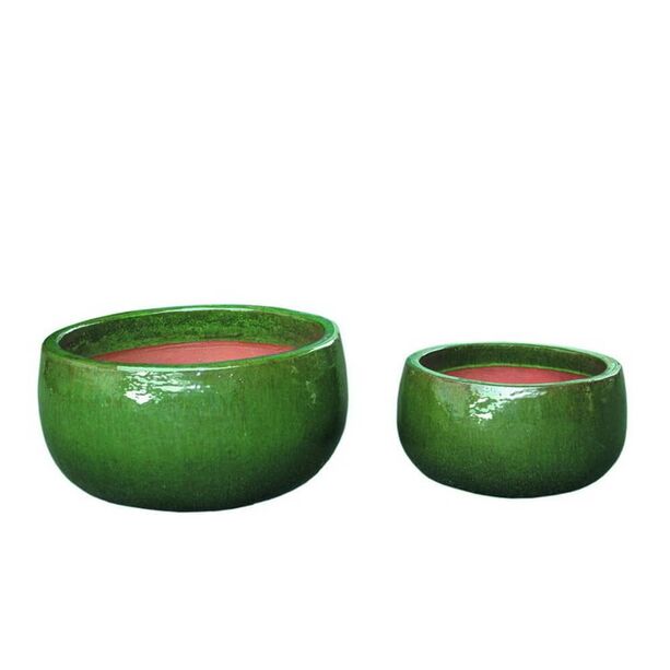 Blumenschale im 2er Set - Keramik - Apfelgrün - Gulado