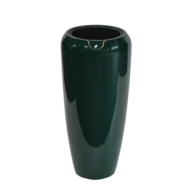 Moderne Pflanzvase für draußen - grün glänzend - Polystone - Montelupone