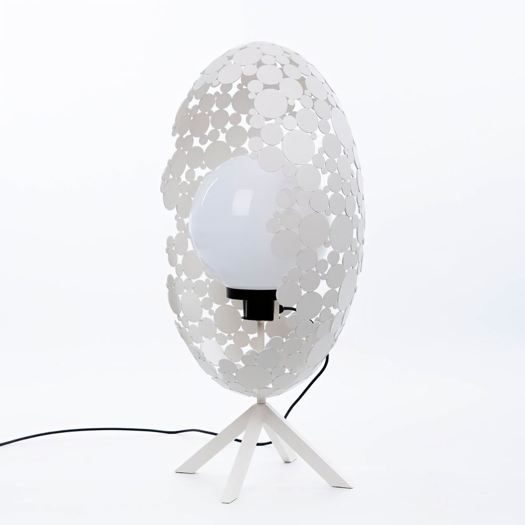 Image of Ovale Lampe aus Metall gefertigt von Künstlerhand - Alvaro / 120x60cm (HxB) / Rot