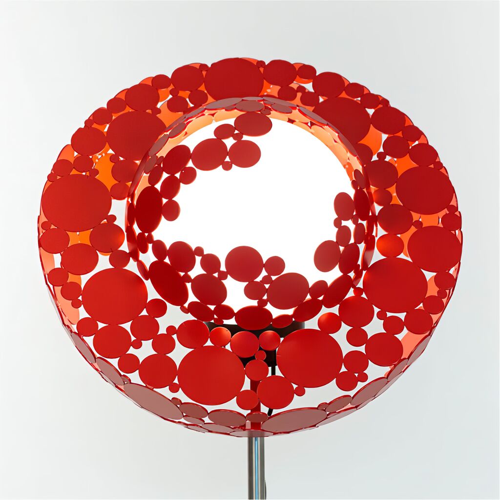 Image of Wetterfeste kugelförmige Lampe aus Metall - Matias / 60cm / drei Füße / Rot