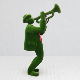 Trompetenspieler Topiary - groe Musiker Gartenfigur - Peter