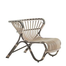 Ausgefallener dunkelbrauner Lounge Sessel aus Alu-Rattan...