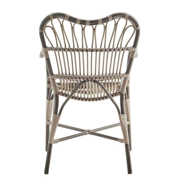 Moccachino farbener Stuhl für den Garten mit Arm- und Rückenlehne - Gartenstuhl Finja