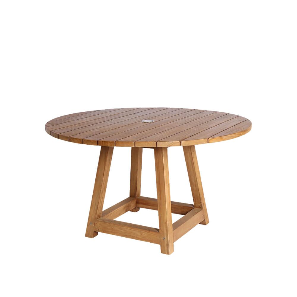 Schirmloch Tisch FANTASK Schirmtisch – Verstellbarer Sonnenschirm-Tisch (50 Cm) Mit Adapter Für 38-48 Mm Stangen, HDPE, Holzoptik, Als Bistro- Oder Beistelltisch, Wetterfest