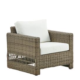 Geflochtener Lounge Sessel aus Aluminium und Polyrattan...