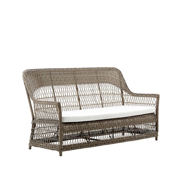 3-Sitzer Outdoor Sofa in antikgrau aus Aluminium und Polyrattan - 3-Sitzer Anike