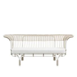 Modernes wei�es Outdoor-Sofa aus Alu-Rattan - Gartensofa Enna / ohne Sitzkissen