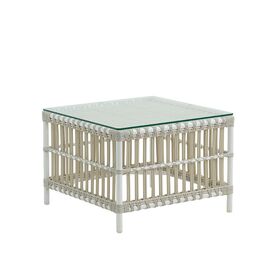 Quadratischer Beistelltisch f�r die Outdoor-Lounge in Wei� - Beistelltisch Caya / ohne Glasplatte