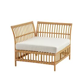 Eckmodul mit R�ckenlehne  f�r die Gartenlounge aus Alu-Rattan - Eckmodul Stine / Wei� / ohne R�ckenkissen