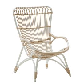 Wei�er Relax-Sessel f�r den Garten mit hoher R�ckenlehne - Gartensessel Elina / ohne Kissen