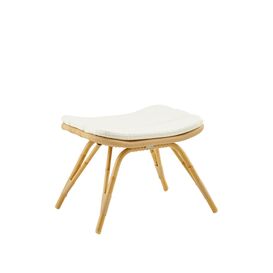 Wetterbest�ndige Fu� Bank in hellbraun aus Alu Rattan - Fu�bank Elina / ohne Kissen