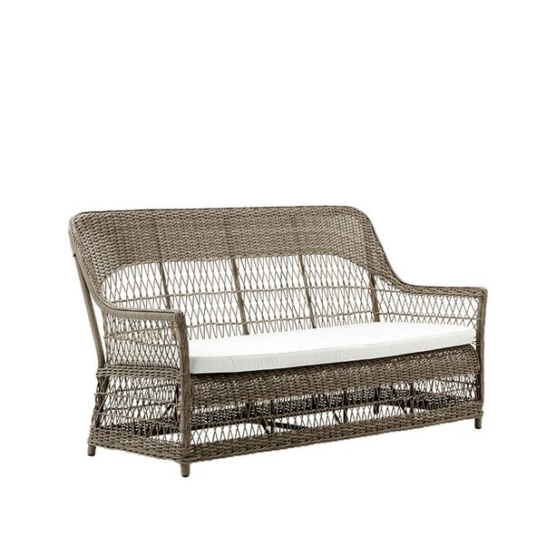 3-Sitzer Outdoor Sofa in antikgrau aus Aluminium und Polyrattan - 3-Sitzer Anike / ohne Sitzkissen