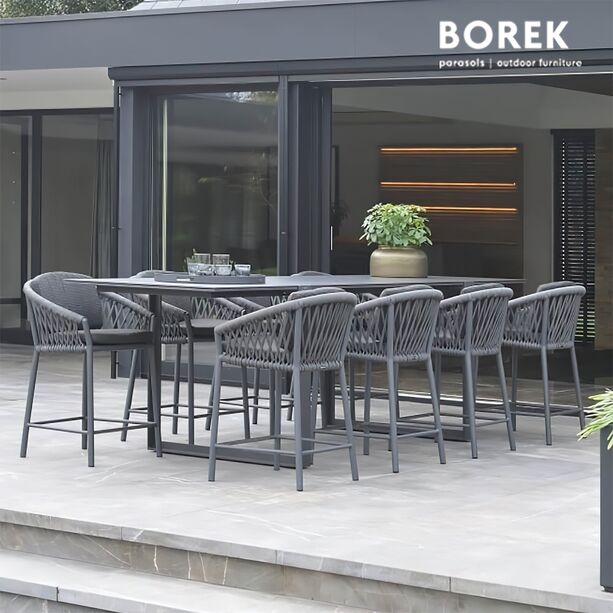 Dunkelgrauer Barstuhl aus Aluminium fr den Garten von Borek - Majinto Barstuhl