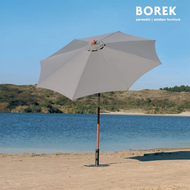 Stabiler Sonnenschirm für den Garten mit Holzstiel von Borek - Enzo Sonnenschirm