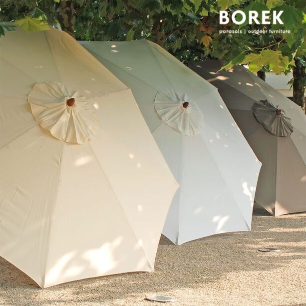 Eleganter Design Sonnenschirm von Borek mit Stange aus Holz - Lucia Sonnenschirm
