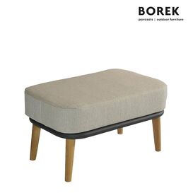 Hocker f�r den Garten von Borek mit Beinen aus Teakholz und Kissen - Coimbra Hocker / ohne Schutzh�lle