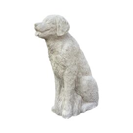 Sitzende Hundeskulptur aus Kalkstein lebensgro - Bommel