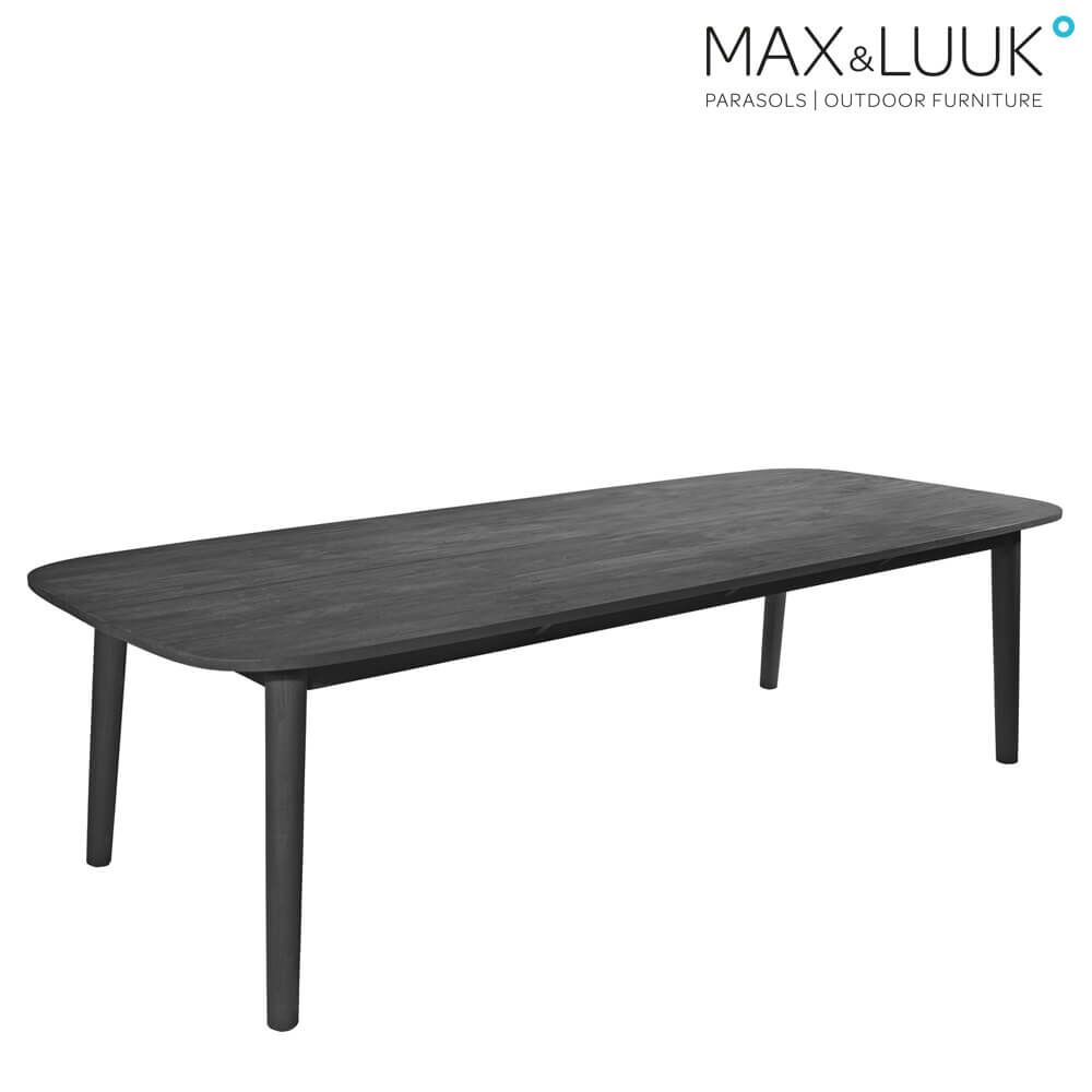 Image of Langer Esstisch für den Garten von Max & Luuk aus dunklen Teakholz - Lennon Tisch
