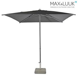 Schwarzer Sonnenschirm aus Aluminium und Sunbrella von...