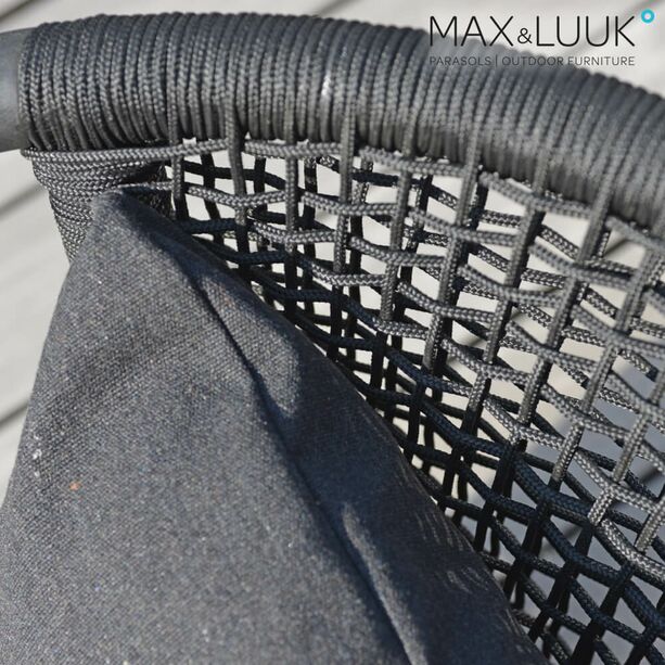 Breiter Lounge Chair aus dunklen Teakholz von Max & Luuk - Kevin Loungesessel