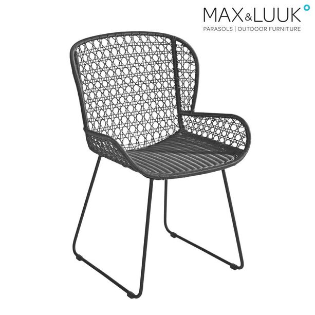 Max & Luuk Stuhl mit Stahlgestell und umflochtener Sitzschale - Charlie Stuhl