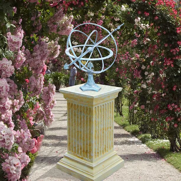 Garten Deko Armillarsphäre aus Bronze mit Sockel - Kolumbus