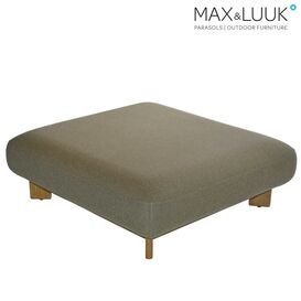 Brauner Loungehocker von Max & Luuk mit Basis aus Teakholz - Liam Loungehocker / ohne Schutzh�lle