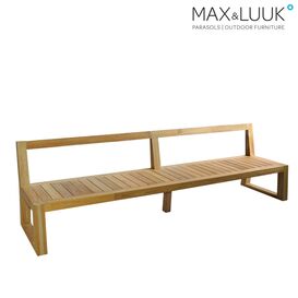 Holzbank aus Teak mit Auflagen - ohne Armlehnen von Max & Luuk - Alec Bank / 270cm