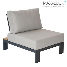 Max & Luuk Mittelmodul f�r die Lounge aus Teak und Alu inklusive Kissen - Mick Mittelmodul / Anthrazit