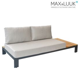 Loungebank von Max & Luuk aus Alu und Teak mit Ablagefl�che links - Mick Loungebank / Anthrazit