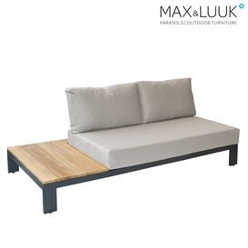 Max & Luuk Sitzbank f�r die Gartenlounge mit Kissen und Ablage rechts - Mick Loungebank / Anthrazit