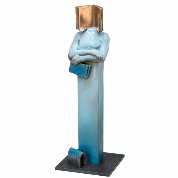 Mann Torso mit Buch als Kopf - limitierte Bronzeskulptur - Vademecum