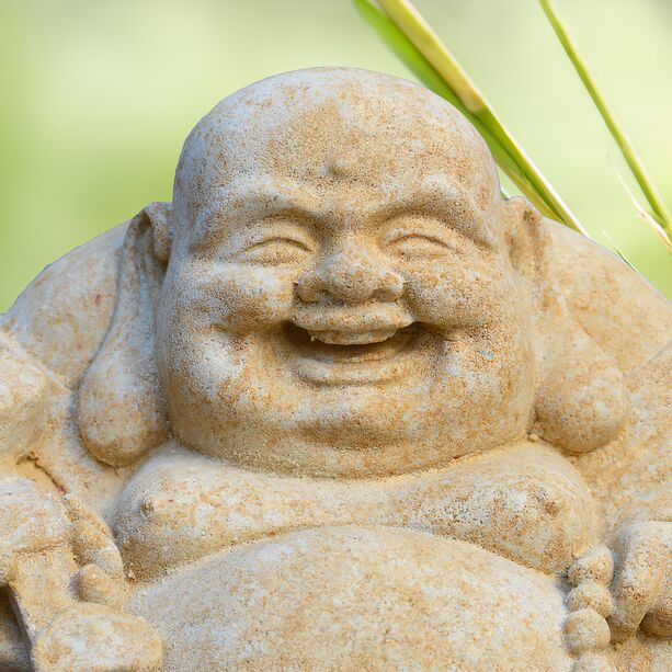 Lachender Buddha Figur aus Stein - Samanta