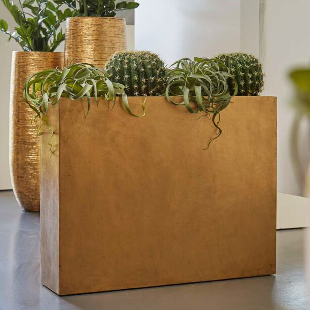 Indoor Raumteiler zum Bepflanzen aus Polystone - Gold - Mit Einstzen - Moussa
