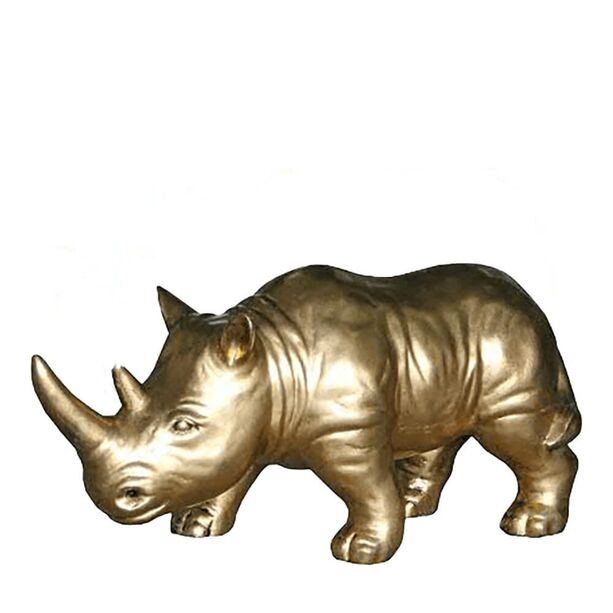 Indoor Nashorn Figur aus Polystone - Gold - Rhinozeros
