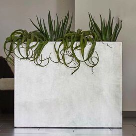 Indoor Raumteiler zum Bepflanzen - Silber - Polystone - Liya